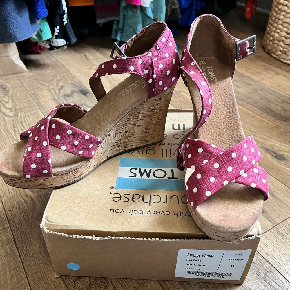 Toms strappy wedge sandals